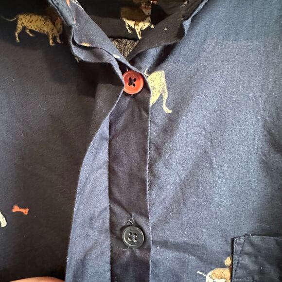 Joules Amilla Dog Print Button Front Cotton Long Sleeve Navy US 10 - Picture 4 of 14